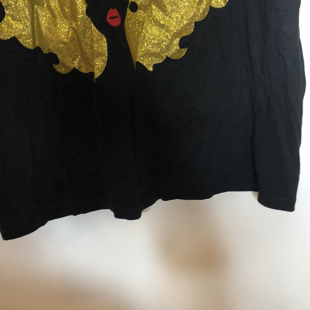 On Fire Hoodie Womans Black Living my Best Life Gold Glitter 2X PLUS SIZE - Picture 5 of 7